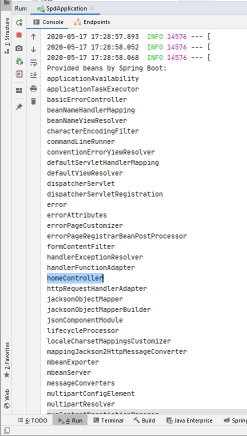 Spring boot application - Printing spring managed bean list.